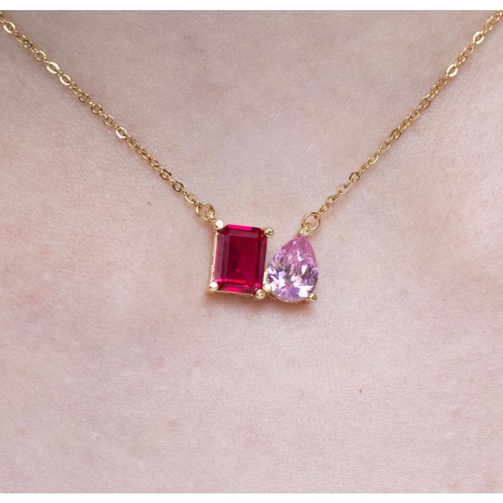 The Aurora - Custom Toi et Moi Necklace Necklaces Handmade Handcrafted