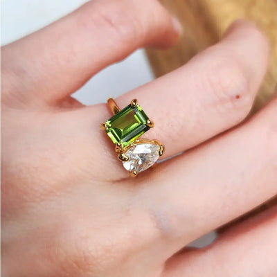The Aurora - Custom Toi et Moi Ring Rings Handmade Handcrafted