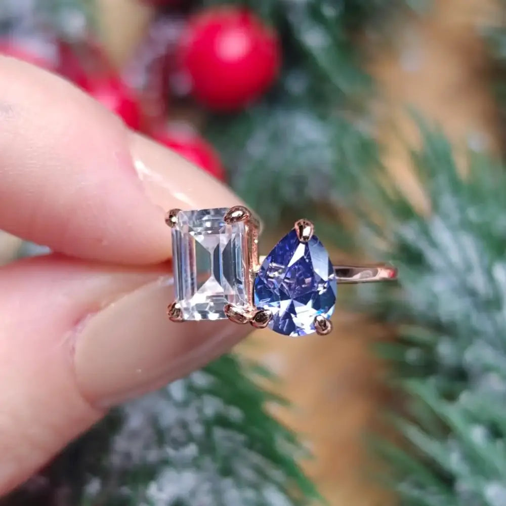 The Aurora - Custom Toi et Moi Ring Rings Handmade Handcrafted