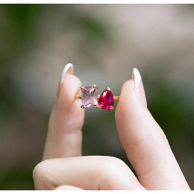The Aurora - Custom Toi et Moi Ring Rings Handmade Handcrafted