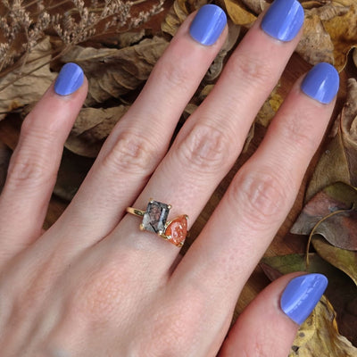 The Aurora - Halloween Fall Toi et Moi Ring Rings Handmade Handcrafted