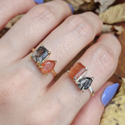 The Aurora - Halloween Fall Toi et Moi Ring Rings Handmade Handcrafted