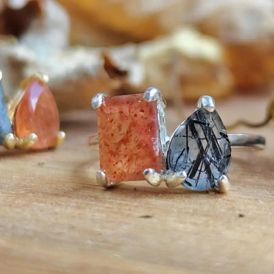 The Aurora - Halloween Fall Toi et Moi Ring Rings Handmade Handcrafted