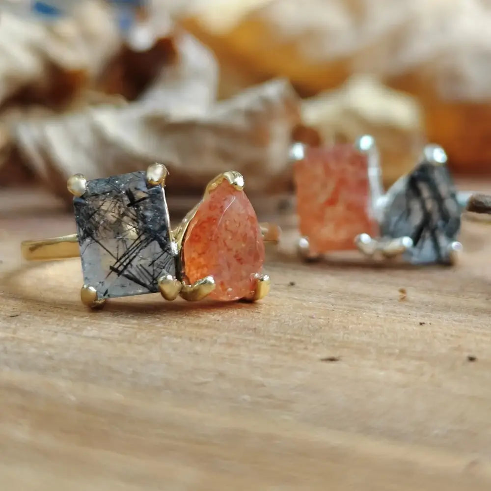 The Aurora - Halloween Fall Toi et Moi Ring Rings Handmade Handcrafted