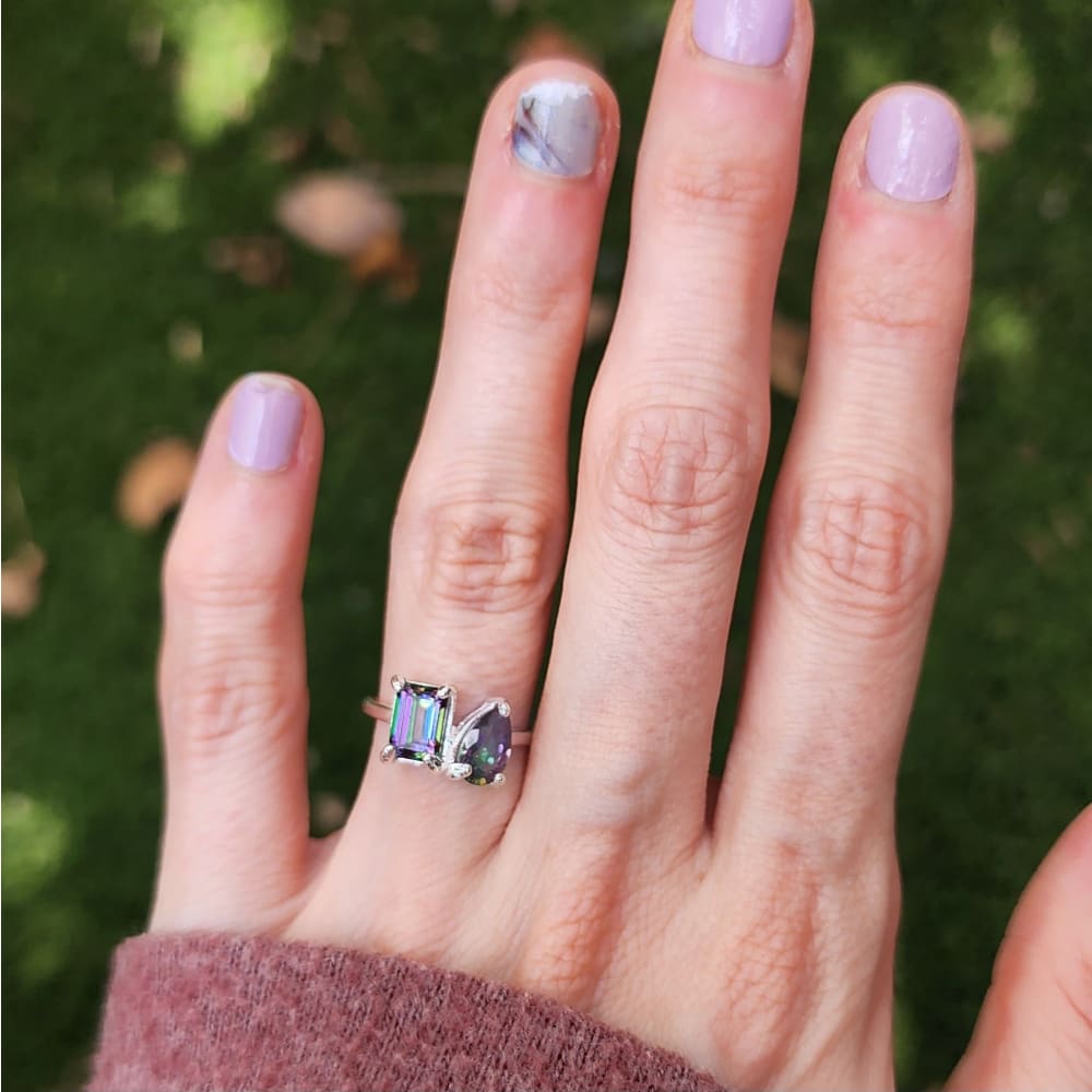 The Aurora - Toi et Moi Alexandrite Ring Rings Handmade Handcrafted