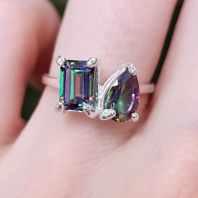 The Aurora - Toi et Moi Alexandrite Rings Handmade JSL Made in USA