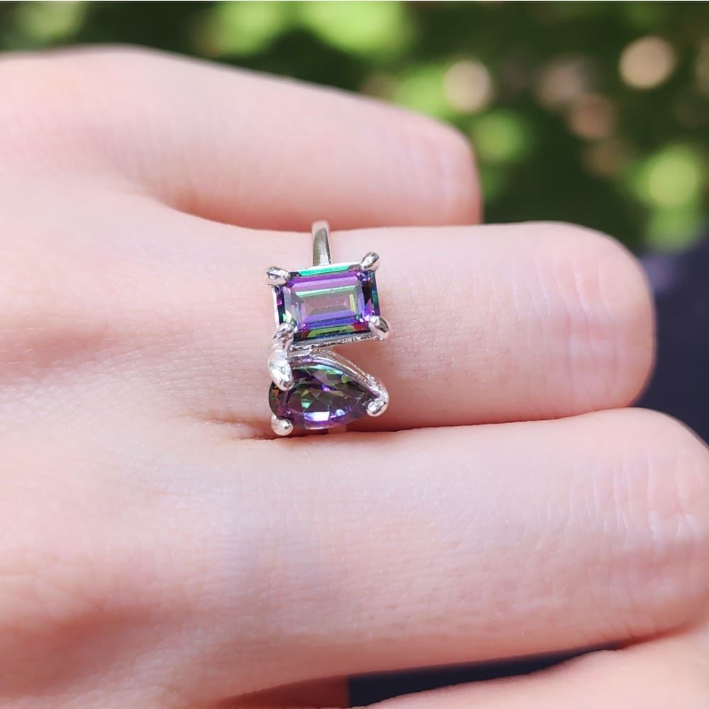 The Aurora - Toi et Moi Alexandrite Ring Rings Handmade Handcrafted