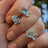 The Aurora - Toi et Moi Aquamarine Ring Rings Handmade Handcrafted
