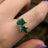 The Aurora - Toi et Moi Emerald Ring Rings Handmade Handcrafted