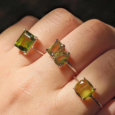 The Aurora - Toi et Moi Peridot Rings Handmade Handcrafted