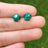 The Colette - Natural Emerald Studs Earrings Handmade Handcrafted