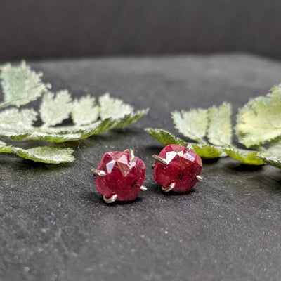 The Colette - Natural Ruby Stud Earrings Earrings Handmade JSL Made in USA