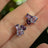 The Elia - Amethyst Small Cluster Studs Earrings Handmade Handcrafted