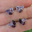 The Elia - Amethyst Small Cluster Studs Earrings Handmade Handcrafted