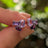 The Elia - Amethyst Small Cluster Studs Earrings Handmade Handcrafted