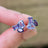 The Elia - Amethyst Small Cluster Studs Earrings Handmade Handcrafted