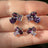 The Elia - Amethyst Small Cluster Studs Earrings Handmade Handcrafted