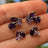 The Elia - Amethyst Small Cluster Studs Earrings Handmade Handcrafted