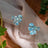 The Elia - Aquamarine Small Cluster Studs Earrings Handmade Handcrafted
