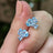 The Elia - Aquamarine Small Cluster Studs Earrings Handmade Handcrafted