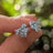 The Elia - Aquamarine Small Cluster Studs Earrings Handmade Handcrafted