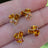The Elia - Citrine Small Cluster Studs Earrings Handmade Handcrafted