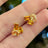 The Elia - Citrine Small Cluster Studs Earrings Handmade Handcrafted