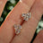 The Elia - Clear Quartz Small Cluster Studs Earrings Handmade Handcrafted