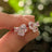 The Elia - Clear Quartz Small Cluster Studs Earrings Handmade Handcrafted