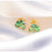 The Elia - Emerald Small Cluster Studs Earrings Handmade Handcrafted