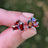 The Elia - Garnet Small Cluster Studs Earrings Handmade Handcrafted