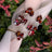The Elia - Garnet Small Cluster Studs Earrings Handmade Handcrafted