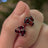 The Elia - Garnet Small Cluster Studs Earrings Handmade Handcrafted