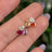 The Elia - Lesbian Flag Small Cluster Studs Earrings Handmade Handcrafted