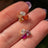 The Elia - Lesbian Flag Small Cluster Studs Earrings Handmade Handcrafted