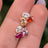 The Elia - Lesbian Flag Small Cluster Studs Earrings Handmade Handcrafted