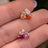 The Elia - Lesbian Flag Small Cluster Studs Earrings Handmade Handcrafted