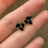 The Elia - Onyx Small Cluster Studs Earrings Handmade Handcrafted