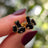 The Elia - Onyx Small Cluster Studs Earrings Handmade Handcrafted