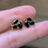 The Elia - Onyx Small Cluster Studs Earrings Handmade Handcrafted