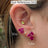 The Tulia - Ruby Cluster Studs Earrings Handmade Handcrafted