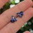 The Elia - Tanzanite Small Cluster Studs Earrings Handmade Handcrafted