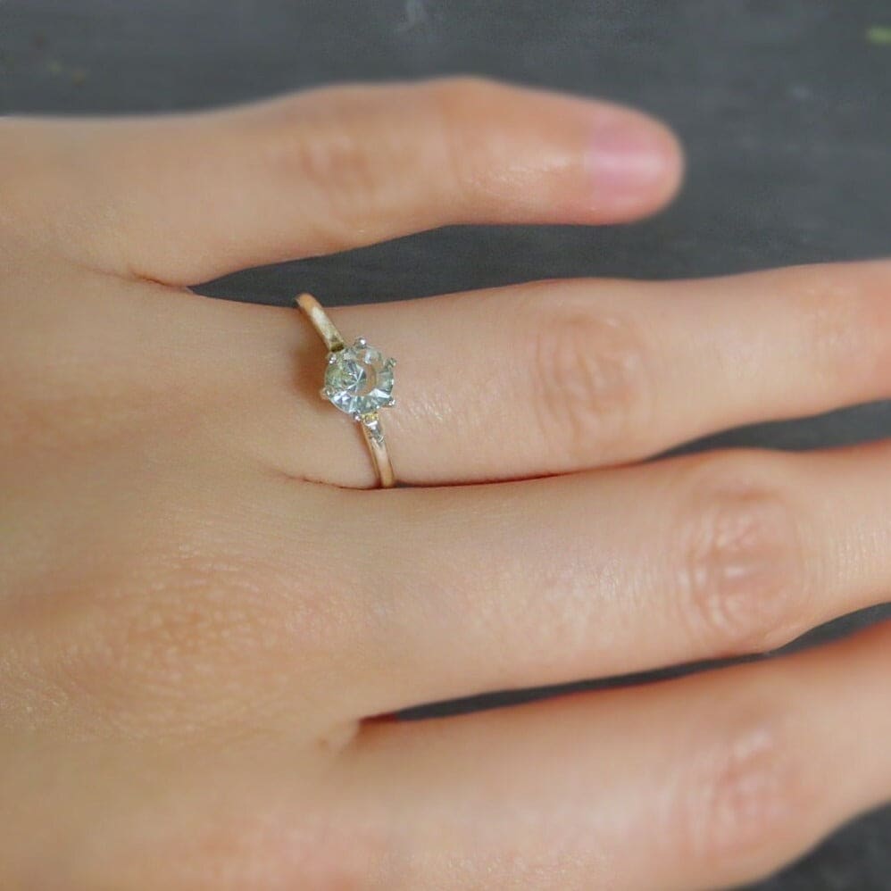 The Juliet - Natural Aquamarine Rings Handmade Handcrafted