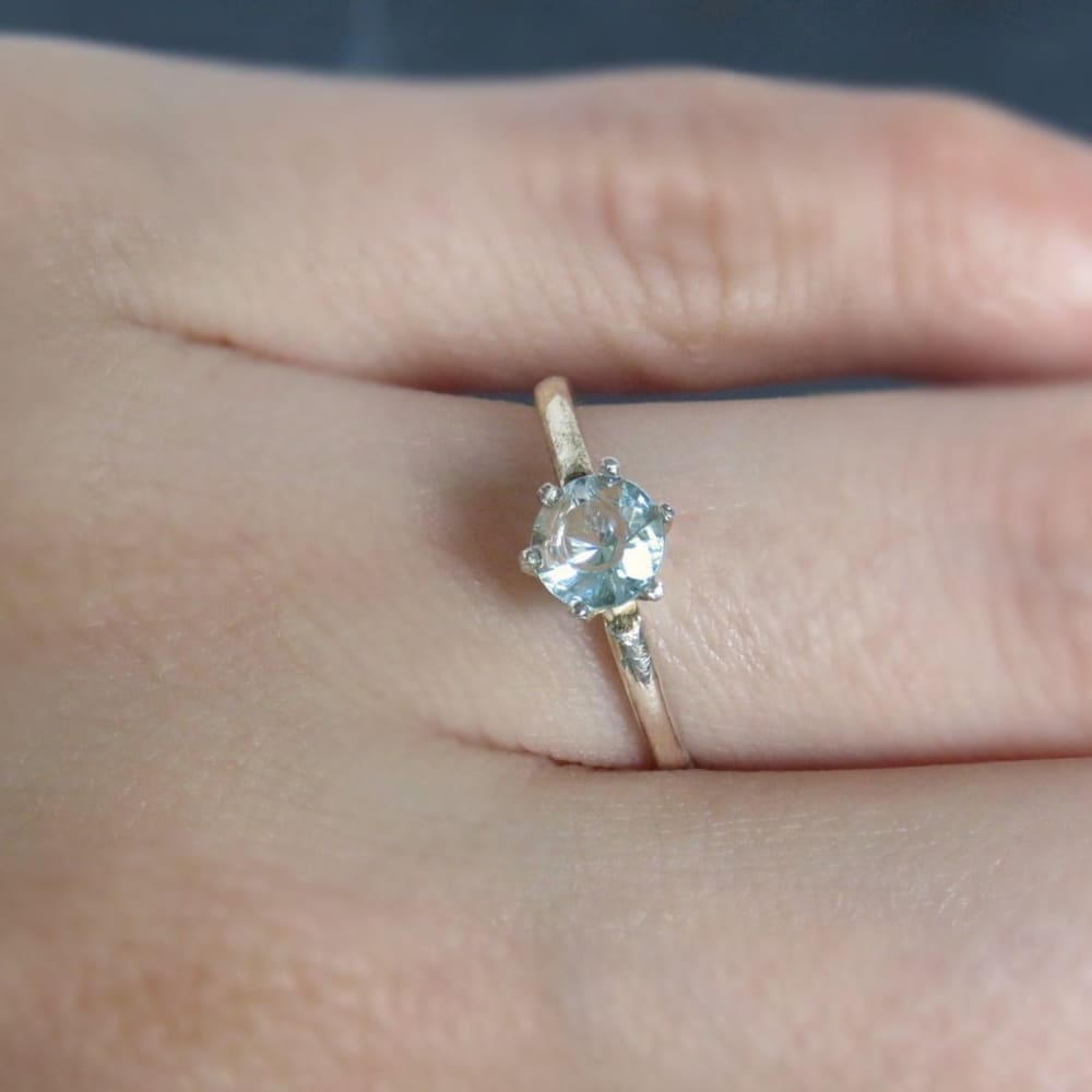 The Juliet - Natural Aquamarine Rings Handmade Handcrafted