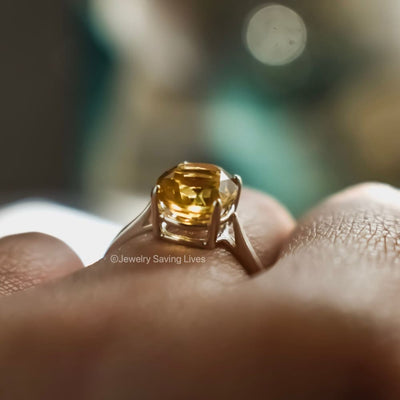 The Juliet- Natural Citrine Rings Handmade Handcrafted