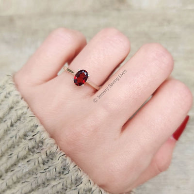 The Juliet- Natural Garnet Rings Handmade Handcrafted