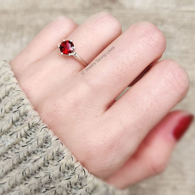 The Juliet- Natural Garnet Rings Handmade Handcrafted