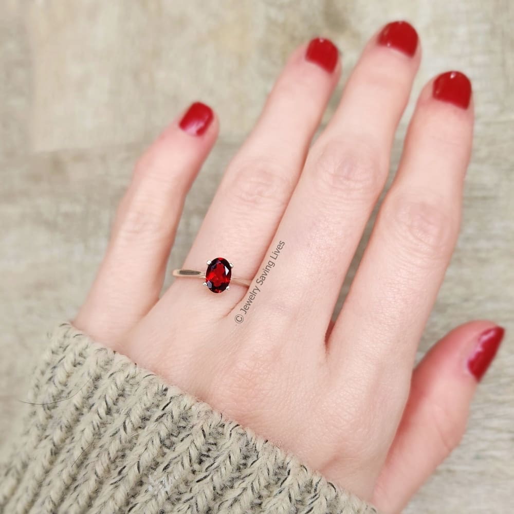 The Juliet- Natural Garnet Rings Handmade Handcrafted