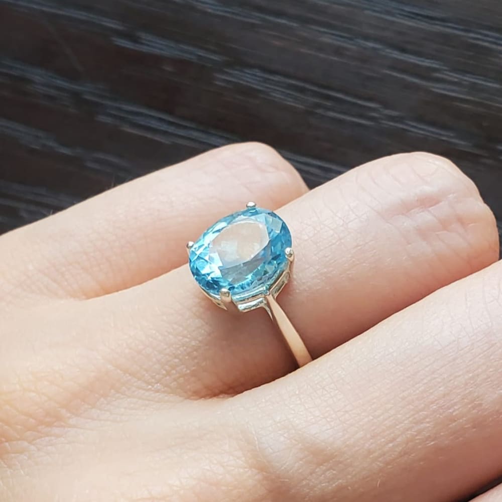 The Juliet - Natural Oval Aquamarine Rings Handmade Handcrafted