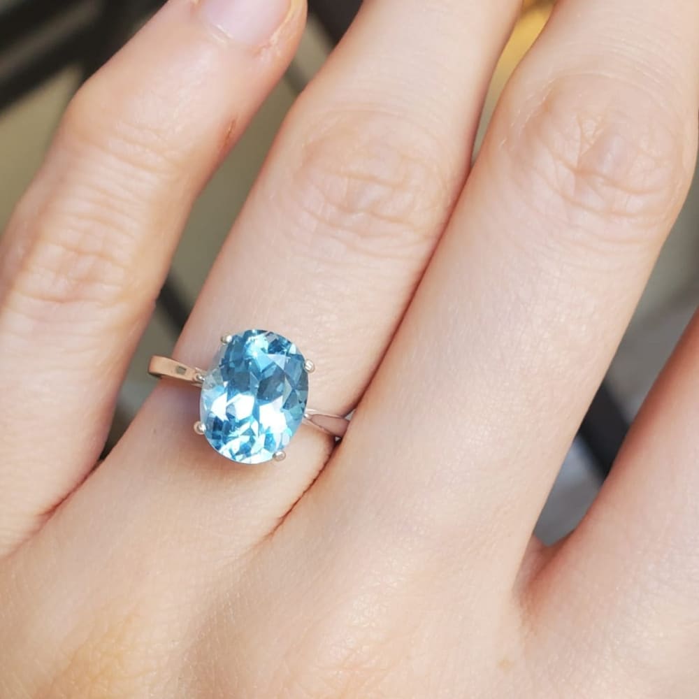 The Juliet - Natural Oval Aquamarine Rings Handmade Handcrafted